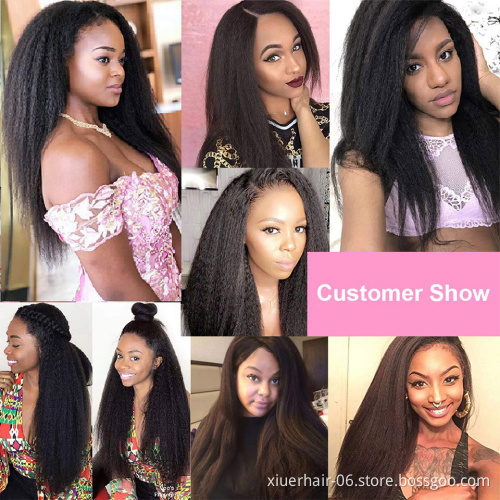 RTS Transparent Lace For Black Women 100% Kinky Straight Short and Long Lace Closure Human Hair Wigs with Baby Hair